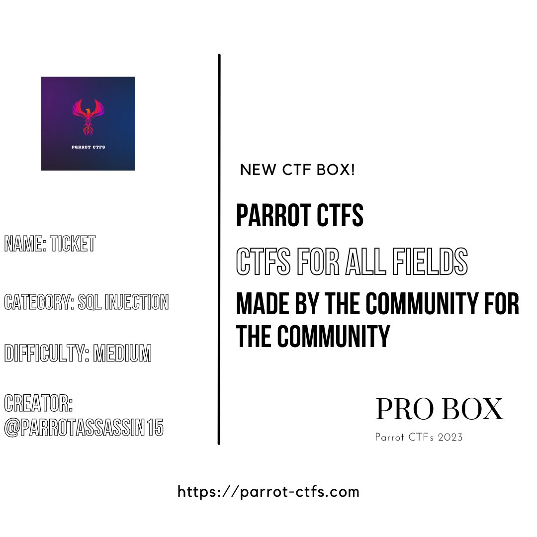 lorikeetsec's tweet photo. New Pro Box Launched. 
.
#ctf #hacking #hackthebox #parrotctfs #labs #tryhackme #ethical #hacker #pentesting #cve #sqlinjection #learning #academy https://t.co/10EKYBneZD