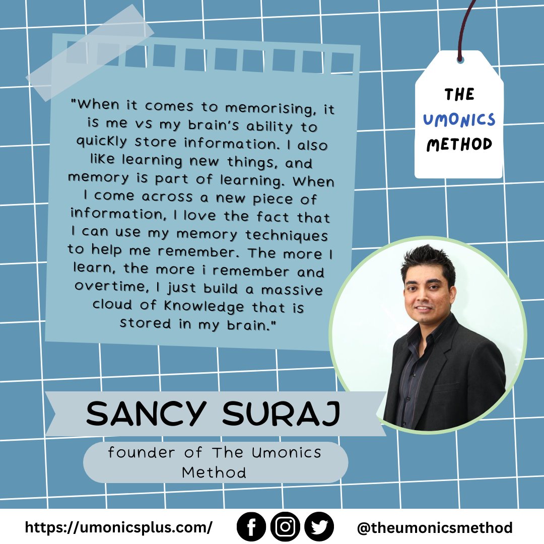 umonics's tweet image. Do you want to be a memory athlete at a young age like Sancy? What are you waiting for? Enhance your child&apos;s memory and be a part of our growing family of 10,000 #littlememoryexperts by visiting us at umonicsplus.com.

#LittleMemoryExperts #WorldMemoryChampionsTechnique