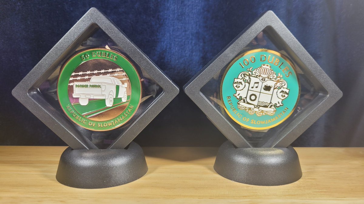 JoeScruffyYT's tweet photo. My 50 Duble @slowjamastan coin, featuring @KidCorona, has arrived!
This new #Slowjamastan collector coin will only go up in value! (Not as much as the 100 Duble coin) https://t.co/Dn7Jcyirpa