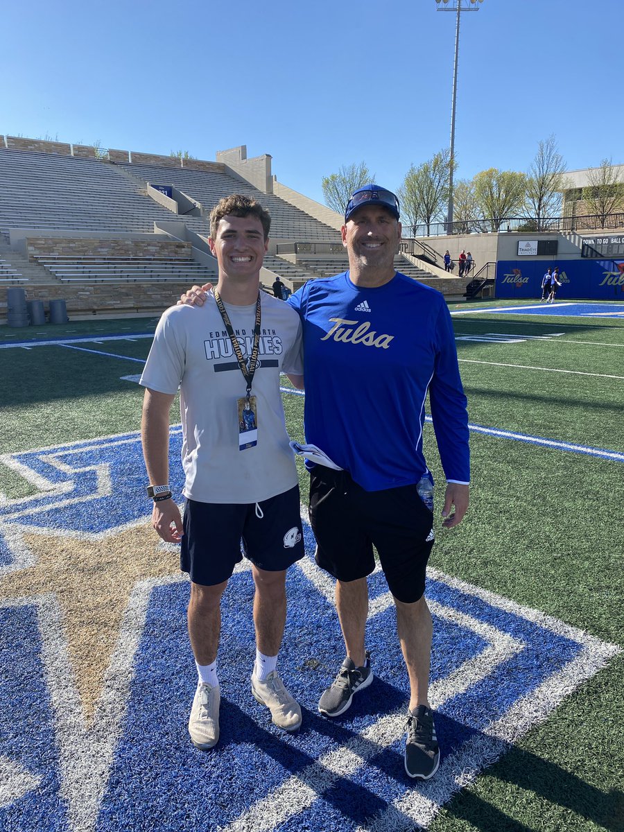 Had an amazing time at <a href="/TulsaFootball/">Tulsa Football</a> today! Thanks for having me out! <a href="/Coach_G_Frey/">Greg Frey</a> <a href="/CoachStanchek/">Ryan Stanchek</a> <a href="/CarterWhitson/">Coach Carter Whitson</a> <a href="/north_edmond/">Edmond North Athletics</a> <a href="/RecruitNorth/">Edmond North FB Recruiting</a>