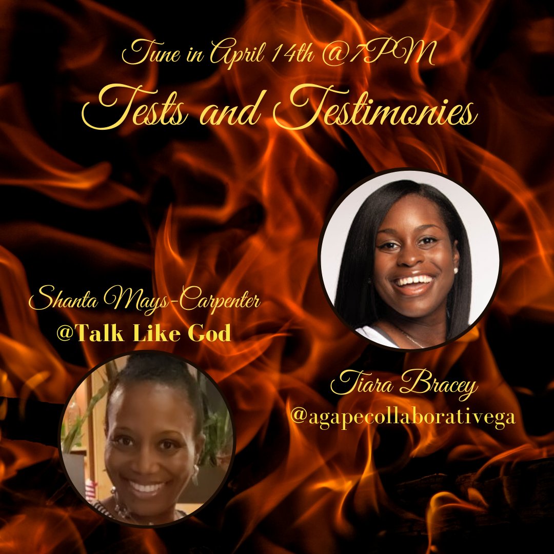 TALKLIKEGOD's tweet photo. Watch Tiara Bracey @agapecollaborativega share a testimony on Season 2 of "Tests and Testimonies" Friday, April 14th @7PM EST @TalkLikeGod
#Godhelpsus #Godisaprotector #heisfaithful #newlywed #seewhatGoddid #rescued #Isaiah40v31 #forhisglory #withShantaMaysCarpenter #April2023 https://t.co/nGGTkN1bwR