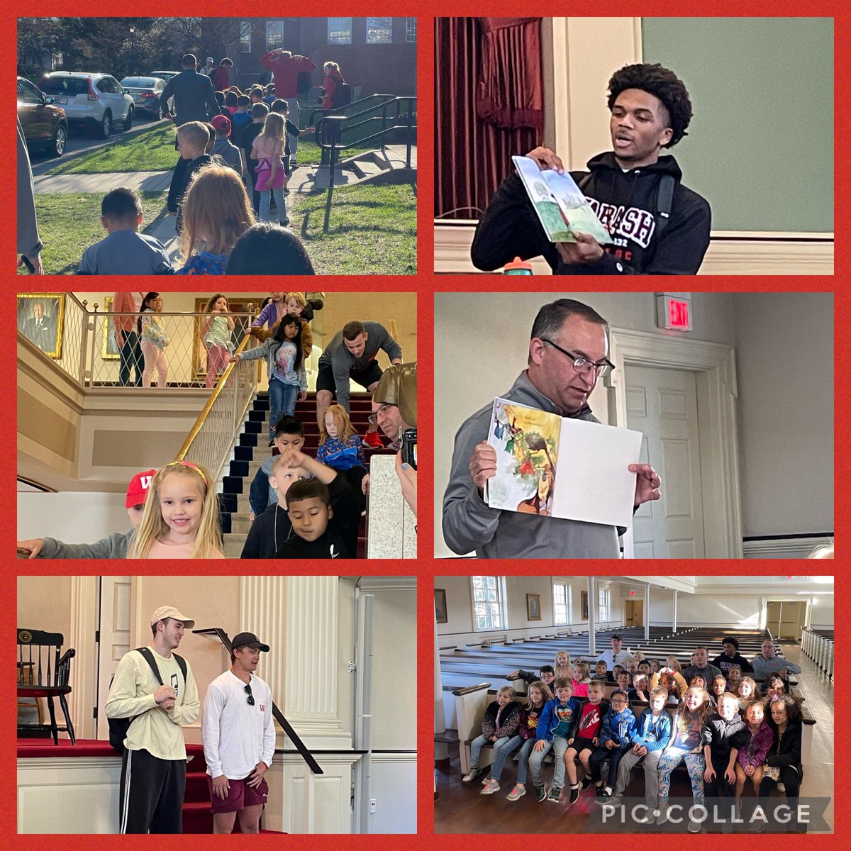 RohrK1teach's tweet photo. Campus tour. Library visit. Fight Song serenade from Turner and Champ. Story from Edreece and Coach. Running our hearts out on the field. It was a great day to be a Hose Kindergartener. 📚🏀 &amp; 🌎 #waf @wabashbball https://t.co/ZwqAzBAt9b