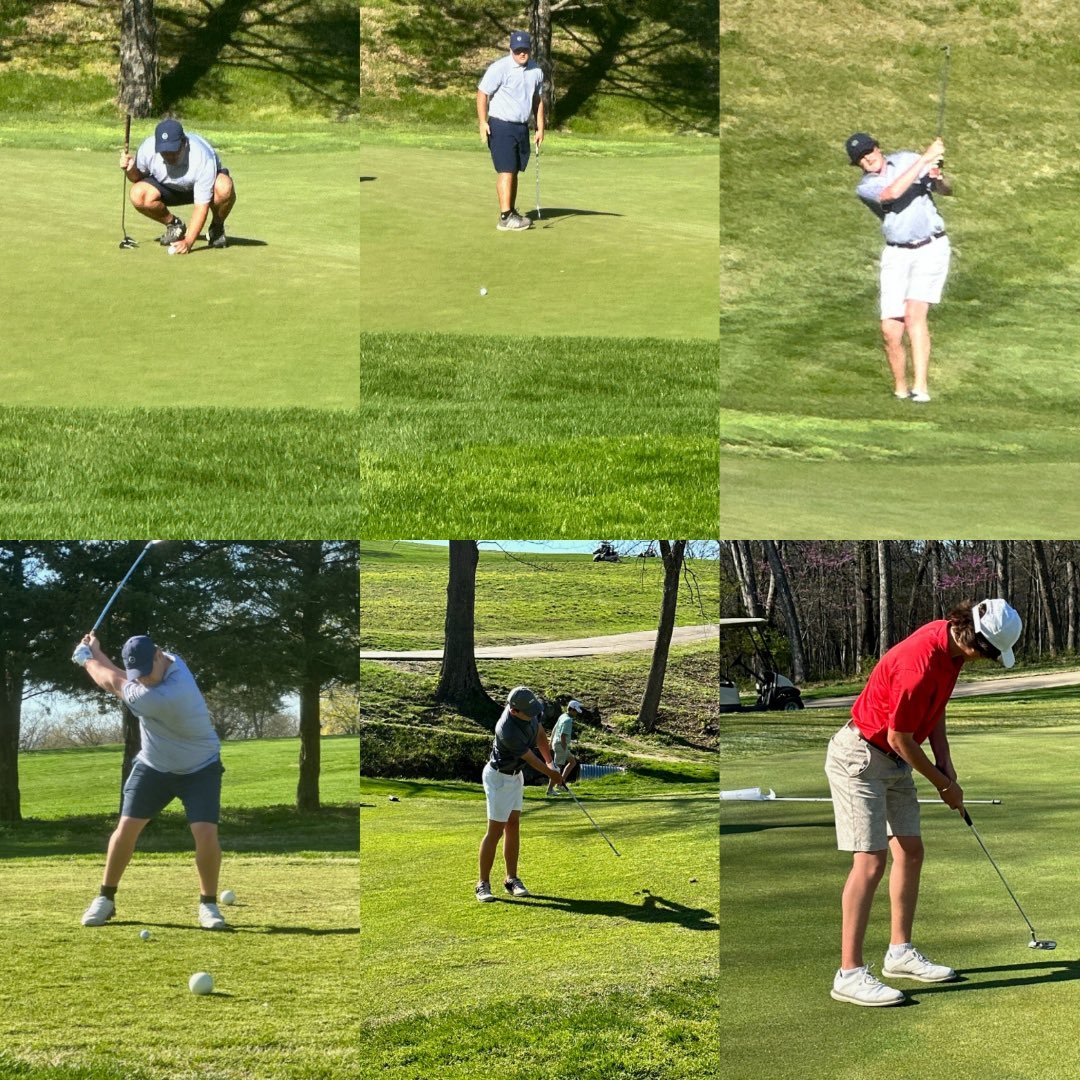 That's a 1st place ⛳️ finish for Helias JV at the Boys JV Triangular against Blair Oaks, Capital City, and JC. #saderstrong 
Miles Godbee-41
Collin Drews-46
Max Howren-44
Zach Gerling-44
Cale Luebbert-50
Congratulations!!