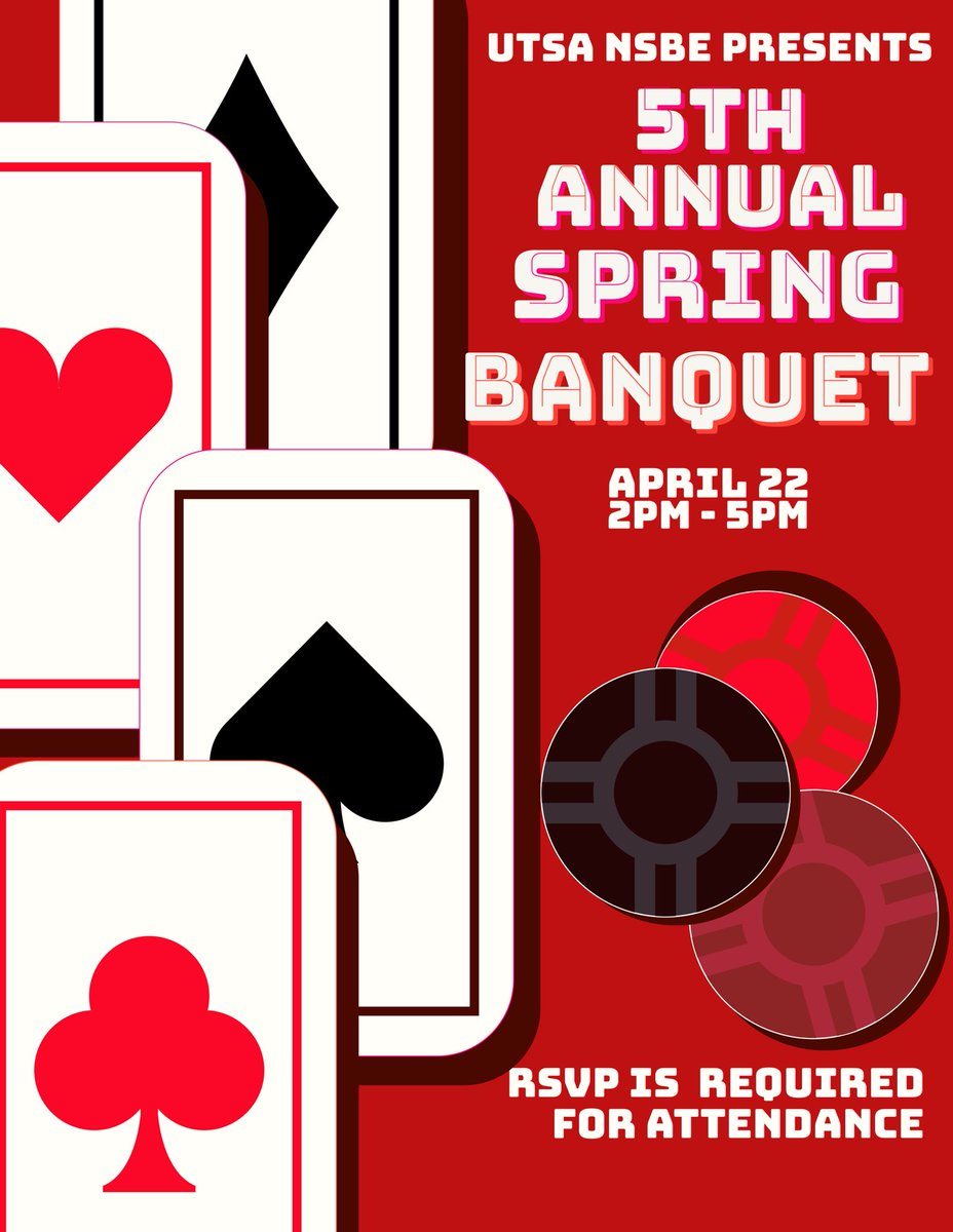 It’s that time again. Join us April 22nd for UTSA NSBE 5th annual banquet. This is a formal event so come dressed to impress!! Please refer to our link tree in the bio for more information on RSVP.
We look forward to seeing y’all there!!!