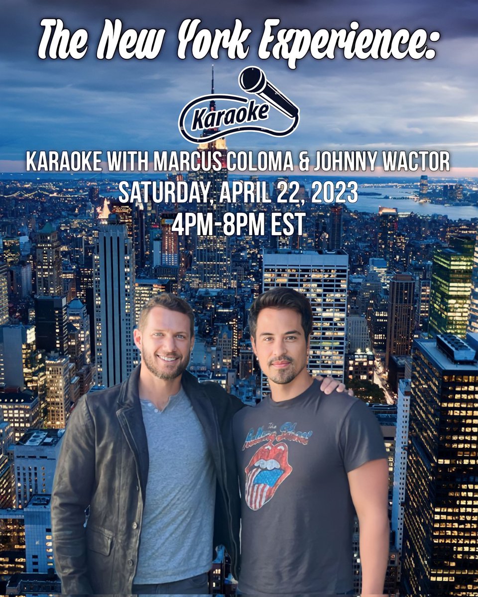 Tickets for karaoke with @WactorTractor and @marcuscoloma are still on sale. Get them before they're gone! @MarcusC_World #JohnnyWactor #Wactor #MarcusColoma  eventbrite.com/e/the-nyc-expe…