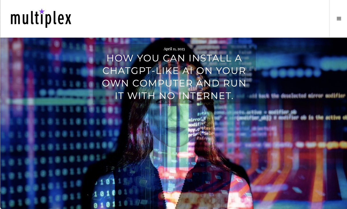 How You Can Install A ChatGPT-like AI On Your Own Computer And Run It With No Internet.

A simple step-by-step guide for anyone. This will be a living update through this week.

Out tomorrow for FREE.

Bonus: I have a link to the SECRET Model that has no restrictions.