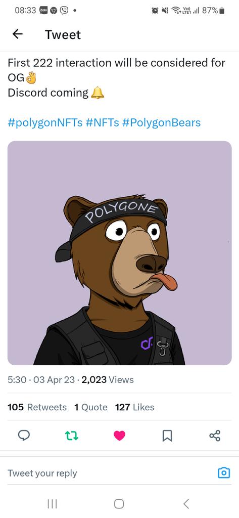 Super7ken's tweet photo. @BearsPolygon @0xPolygon Reaction LFG https://t.co/fmoX9gJRCx