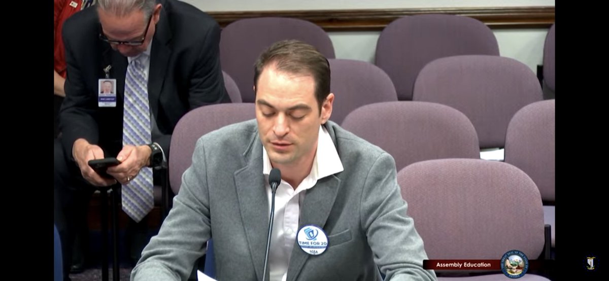 WEAToday's tweet photo. @WEAToday members and President testifying in support #AB269! We have to trust and support our educators through the evaluation process and remove unnecessary requirements that do not improve instruction or student outcomes. #NVLeg https://t.co/Z04ZYFOsGI