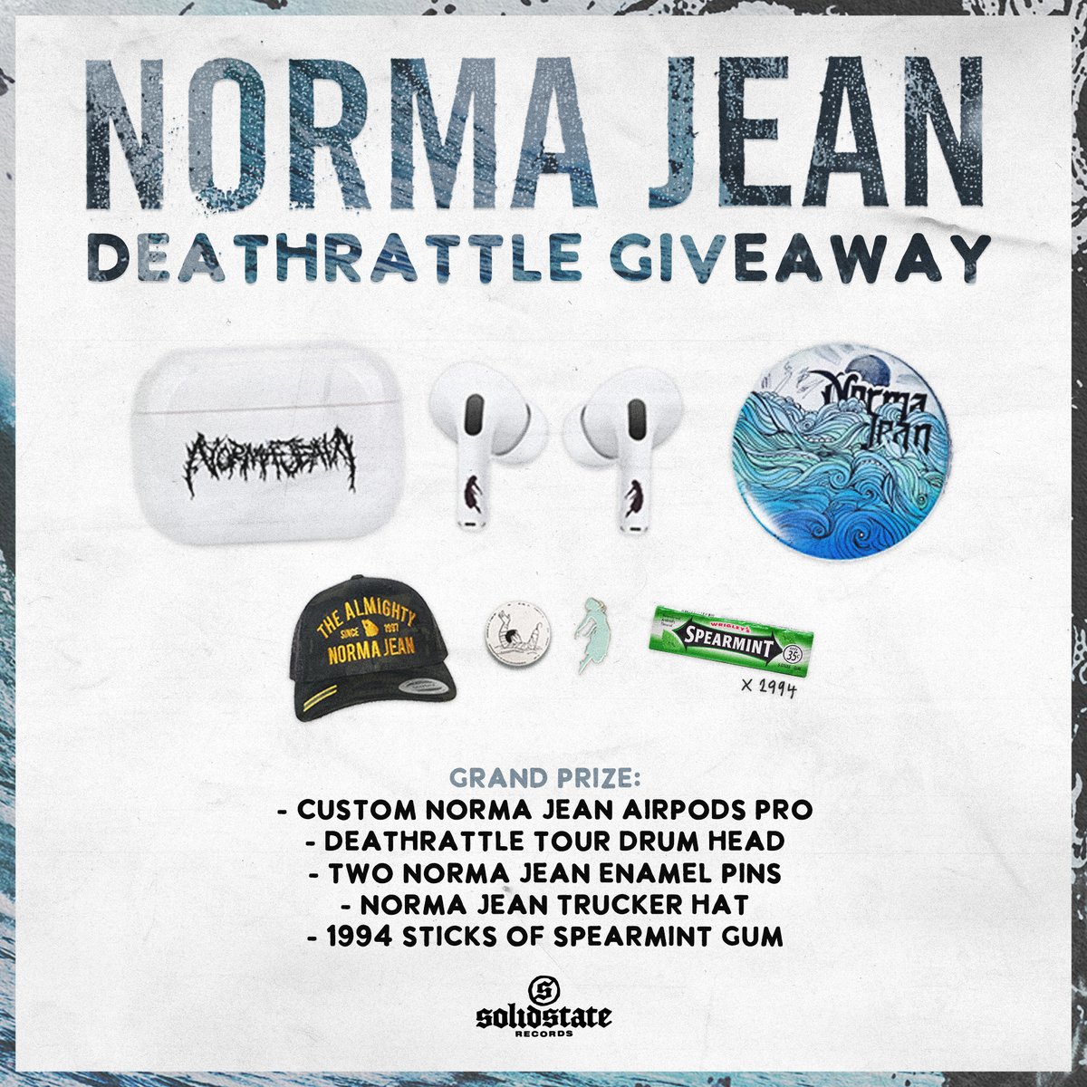 Win one-of-a-kind custom @normajeanband AirPods Pro, a signed drumhead, 1994 sticks of spearmint gum and much more! Enter now: tnspk.co/qwg-qa