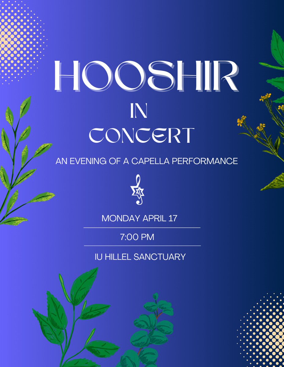 Announcing our final concert of the year! We are so excited to see you all at Hillel at 7 o clock on Monday the 17th!