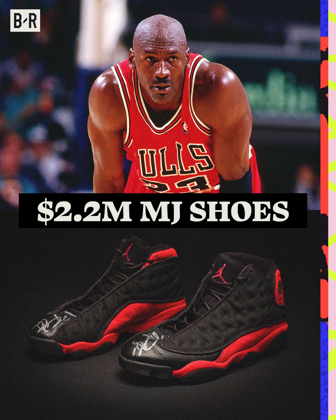 B/R Kicks on X: "MJ's 1998 NBA Finals Jordan 13s just sold for $2.2M. MOST  EXPENSIVE PAIR OF SNEAKS SOLD EVER 🤯 https://t.co/s1jA5HUh1q" / X