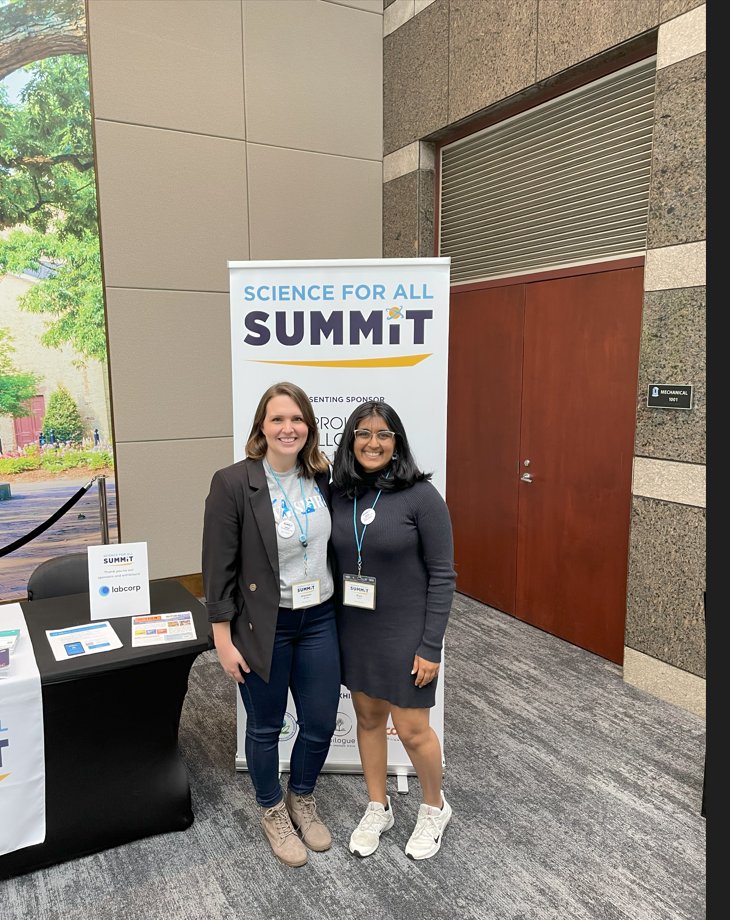 WinspireU's tweet photo. @riyaporter_gene and @ShanRhoads (she/her), WinSPIRE 2023 Co-Chairs, participated in the inaugural Science for All Summit hosted by @moreheadplanet last week!! #scienceforallsummit https://t.co/r19PNsZrCa