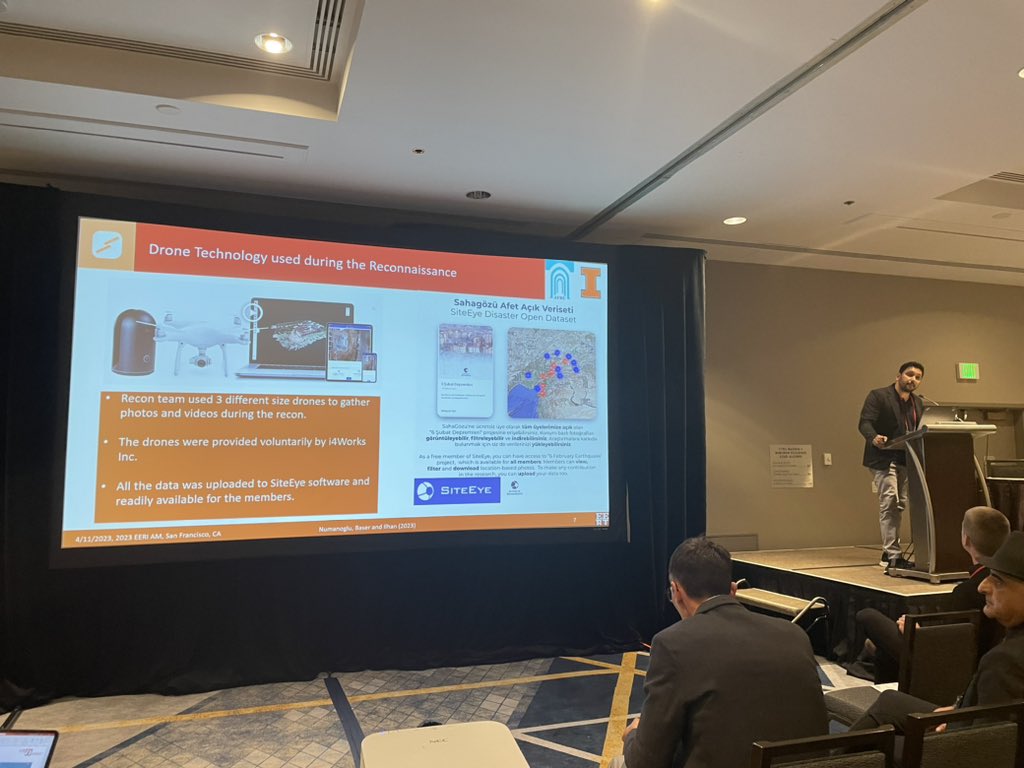EERI_tweets's tweet photo. Ozgun Numanoglu and colleagues present on geotechnical impacts observed during a reconnaissance mission starting 6 days after the Feb 6th earthquake sequence https://t.co/W8v8ARpFQy