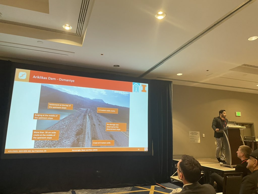 EERI_tweets's tweet photo. Ozgun Numanoglu and colleagues present on geotechnical impacts observed during a reconnaissance mission starting 6 days after the Feb 6th earthquake sequence https://t.co/W8v8ARpFQy