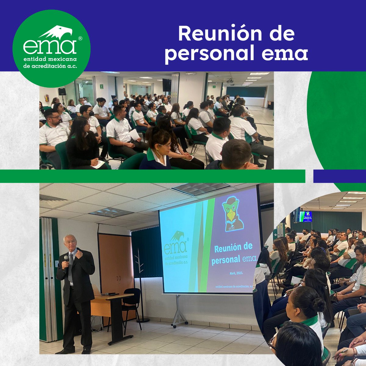 ema_ac's tweet photo. 📣Hoy realizamos la reunión de personal de @ema_ac, en la cual, el Ing. Raúl Tornel se presentó como nuestro nuevo Presidente, se dieron a conocer avances y siguientes pasos de las Comisiones de Seguridad Higiene y Responsabilidad Social, entre otros temas. https://t.co/VVHaMdHVFM