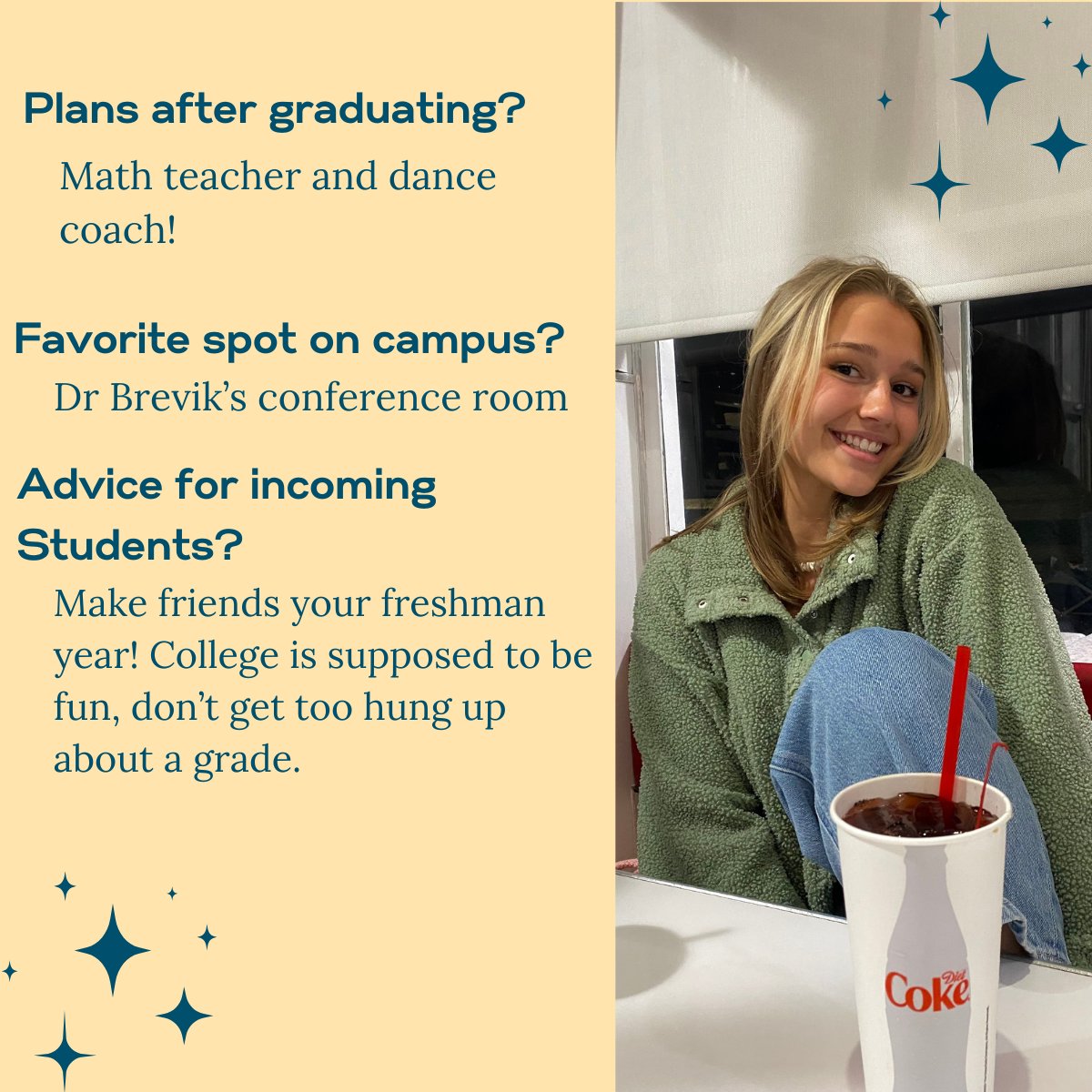 csulbcla's tweet photo. Congratulations CLA 2023 Spring graduate, Macy Duffy!

Macy majored in Human Development and minored in Math. Macy plans to be a math teacher and dance coach after graduating.

Congrats and good luck!

#classof23 #hdev #humandevelopment #math #dance #cokecolaad https://t.co/ecUhDd7vQD