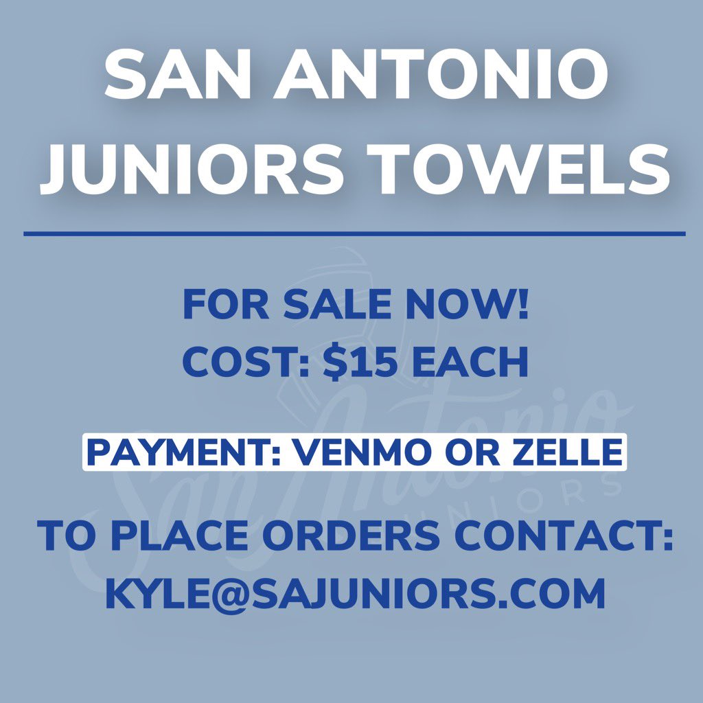 SAJuniorsVB's tweet photo. SA JUNIORS TOWELS FOR SALE!

Make sure to contact Coach Kyle to get yours now! https://t.co/kvbcEaNB1h