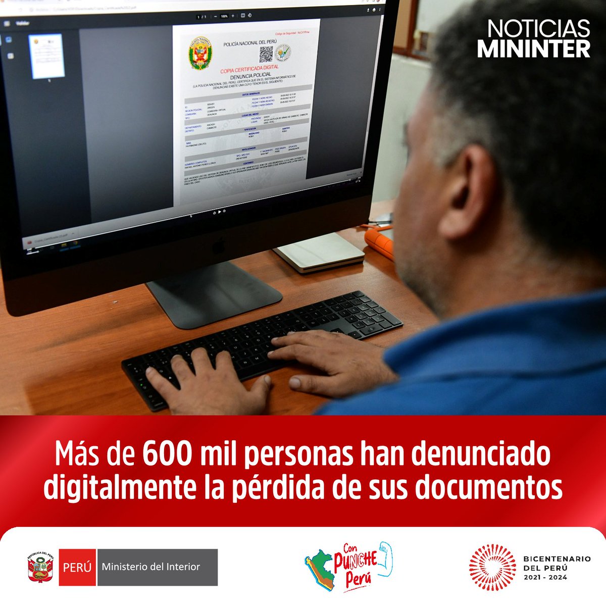 MininterPeru's tweet photo. ✅ Realiza el trámite a través del servicio de Denuncia Policial Digital de manera rápida, segura y de fácil acceso. Gracias a este sistema, los ciudadanos pueden obtener una copia certificada de la denuncia que tiene valor legal.

🗞️ Conoce más ➡️ https://t.co/fXPRnUvAzQ https://t.co/N7P1dn8SFH