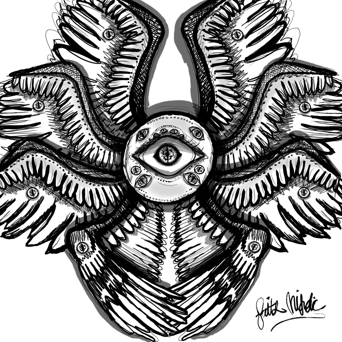Art update: I got it finished, looks fire 🔥 
<a href="/bodhizai/">Bodhizai</a> 
#procreate #handdrawn