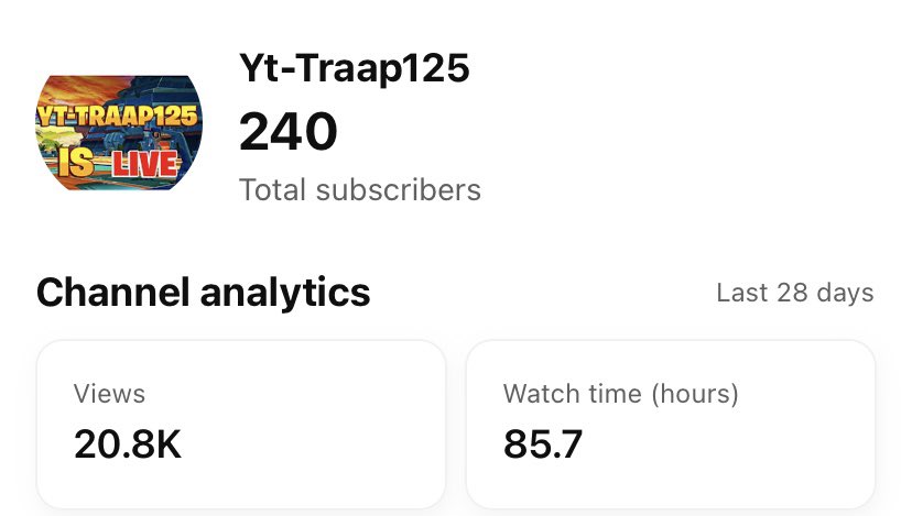 traap125's tweet photo. @tsmolz If y’all could Help me get 300 subscribers it would mean alot to me ❤️ https://t.co/3eMKk2T878