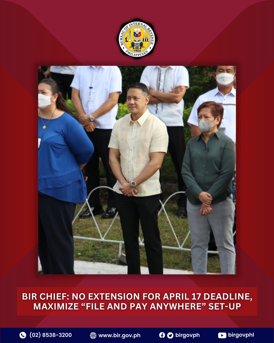 birgovph on Twitter "BIR Chief No extension for April 17 deadline