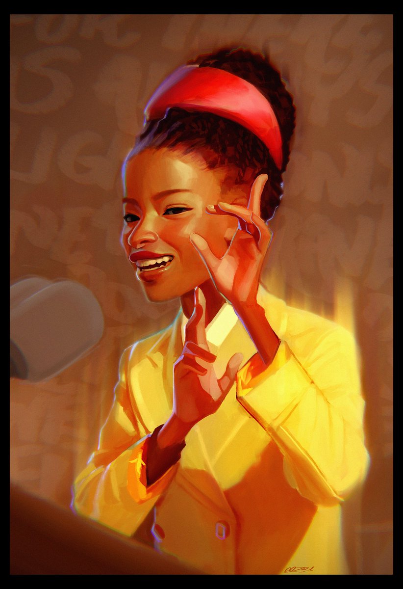 MegZavala's tweet photo. Hey #PortfolioDay 👋

My name is Meg, and I'm happily employed. I don't have much new stuff lately, but sometimes I like to post stylized portrait studies! https://t.co/ZhPI6fEhJy