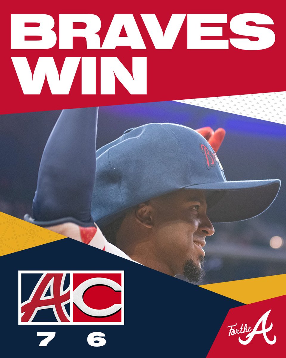 Braves's tweet photo. Braves WIN!

#ForTheA https://t.co/t6xBYgLpPs