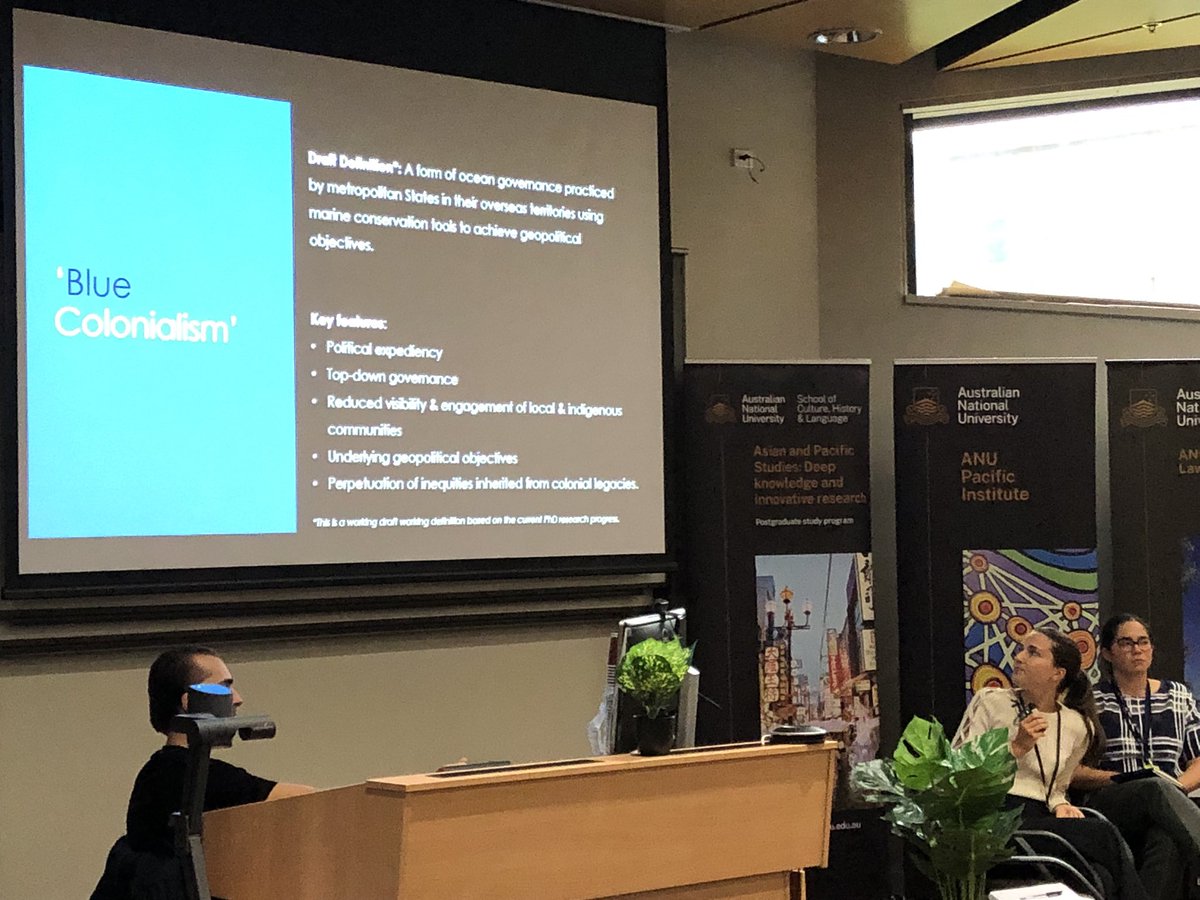 AnnaNaupa's tweet photo. Refreshing insights in #AAPS2023 session on Reframing and transforming #oceansgovernance in #Oceania - international law, geography, culture and #bluecolonialism - @anudpa @EdvardHviding https://t.co/JOrfbCeK64