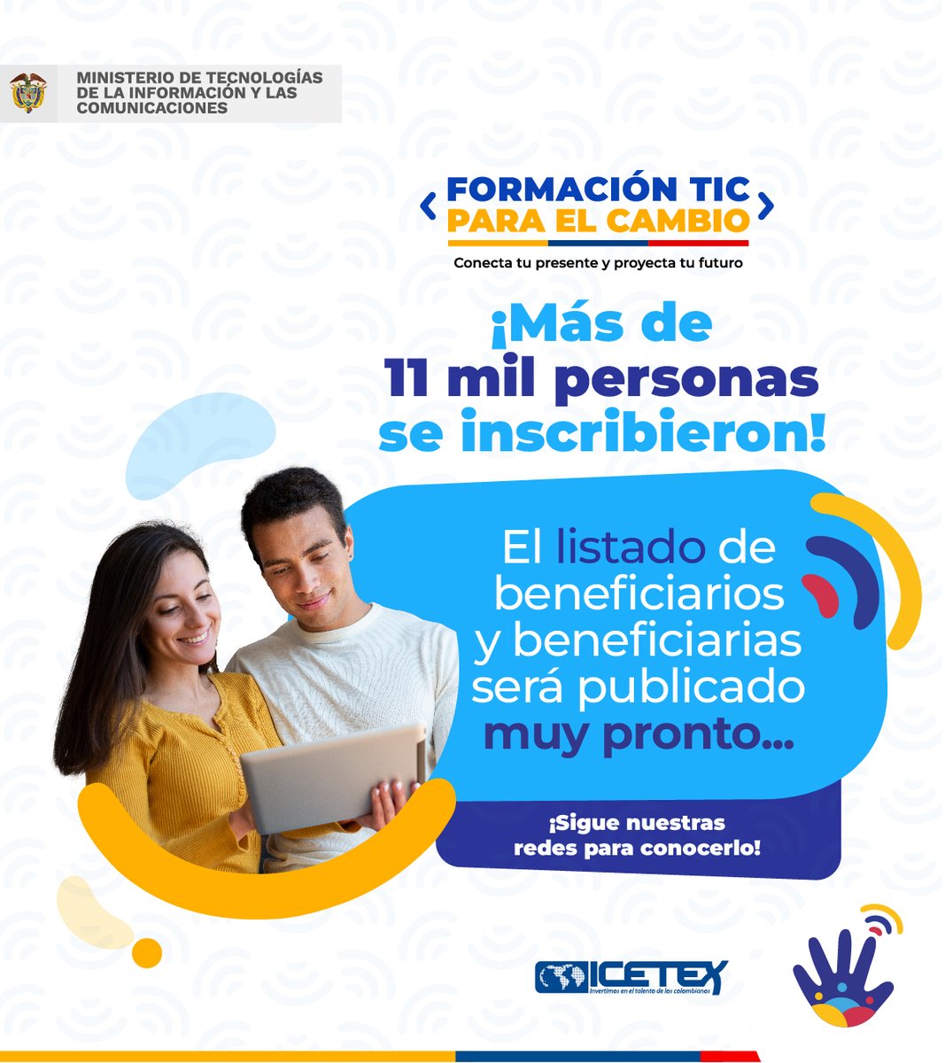 ANDigital_Col's tweet photo. 📌 ¡Seguimos fortaleciendo el talento TIC colombiano!  Con  #FormaciónTICParaElCambio podrán acceder a la oferta académica en áreas como: Analítica de datos, #IA, Internet de las cosas, Machine Learning, #Ciberseguridad y Ciencia de datos.  Conoce más 📲 https://t.co/yJ2FrbowPh https://t.co/2ycWjY8n8h