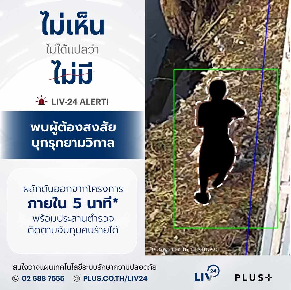 PlusPropertyTH's tweet photo. LIV-24 Alert❗ตรวจพบผู้บุกรุกพื้นที่ยามวิกาลด้วยระบบ AI CCTV Analytic จึงประสานรปภ.ผลักดันให้ออกจากโครงการภายใน 5 นาที เพื่อป้องกันเหตุร้ายแรง แต่ผู้ก่อเหตุกลับมาอีกครั้งเพื่อทำการโจรกรรม LIV - 24 จึงประสานงานร่วมกับสายตรวจ SSI และตำรวจติดตามจับกุมคนร้ายได้ในที่สุด
#PlusProperty https://t.co/qbPQLOekIn