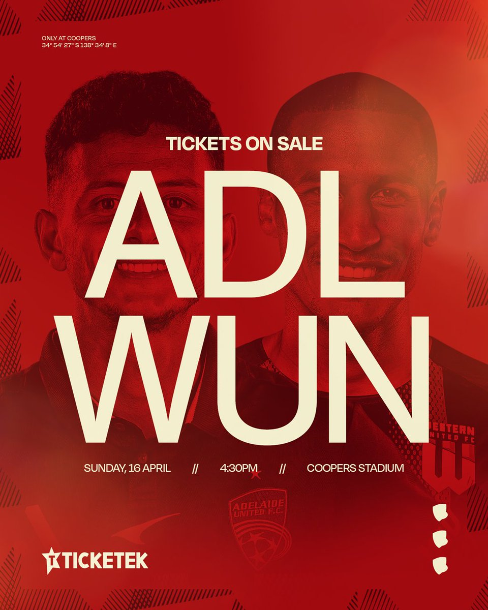 AdelaideUnited's tweet photo. π¨ Calling all fans! π£β½ Tickets are available for our big game against Western United!
π https://t.co/KjfzEiZDP1 https://t.co/Z9aI5pPJFS