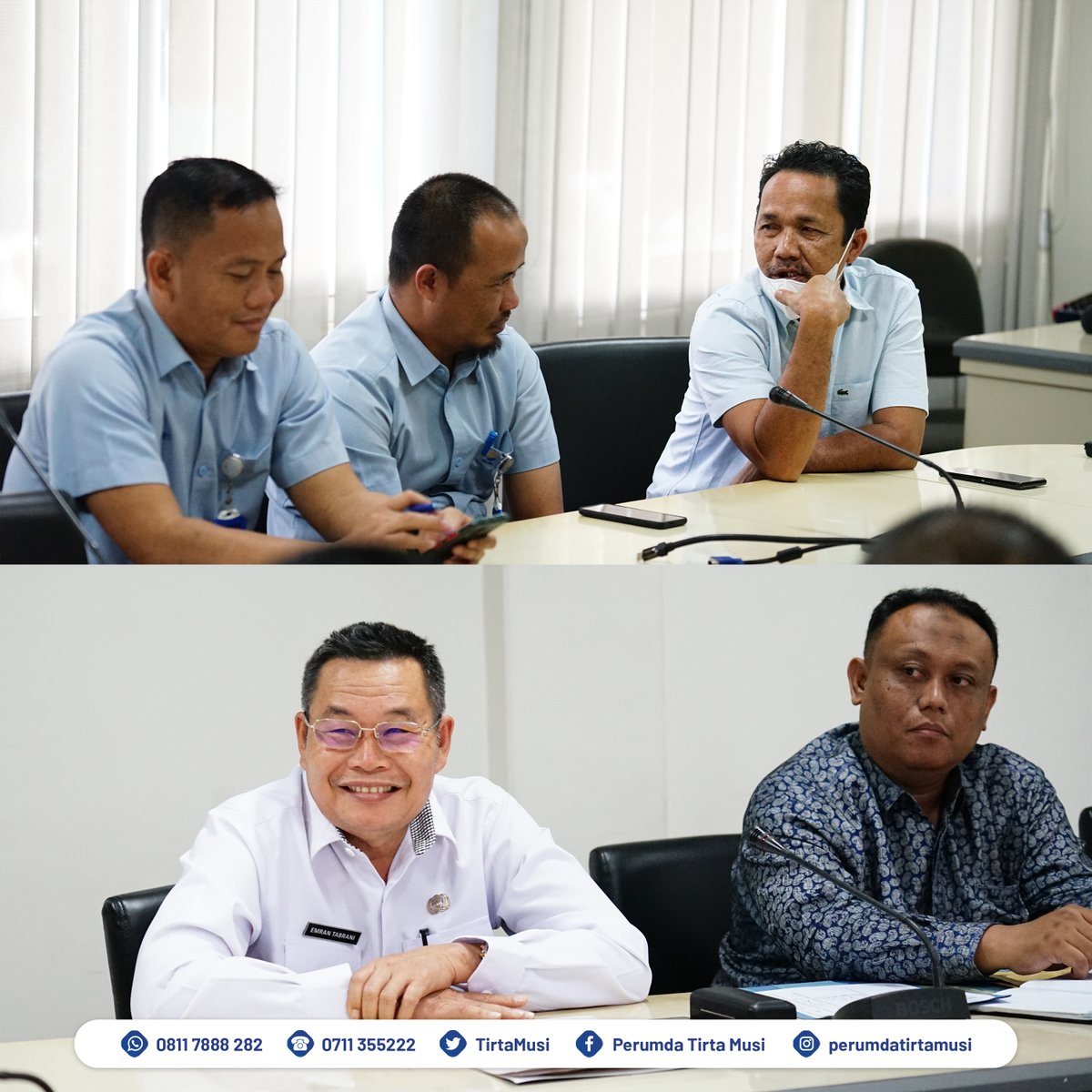 TirtaMusi's tweet photo. Rabu, 14 April 2023.

Kunjungan PDAM Lematang Enim dalam rangka MoU antara Pemkab Muara Enim dengan Perumda Tirta Musi untuk pendampingan penyehatan PDAM Lematang Enim di Ruang Rapat Gedung Utama. https://t.co/e2httQI3D0