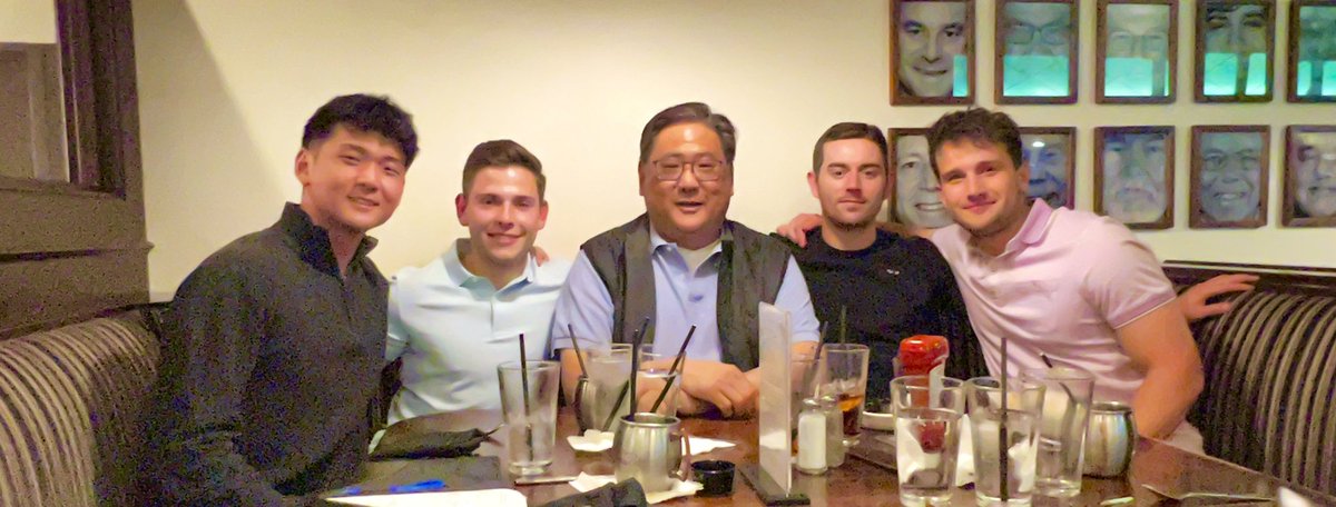 You send your son to UM and you end up with 5 sons.  A special place. Respect and love for these young men and their families <a href="/nam_aidan/">Aidan Nam</a> <a href="/kev_buca/">kevin</a> <a href="/declangaffney15/">Declan Gaffney</a> @Cameron8Martin and <a href="/cy98cheng/">CY Cheng</a> (not pictured). Until we break bread again #GoBlue 
A tradition unlike any other