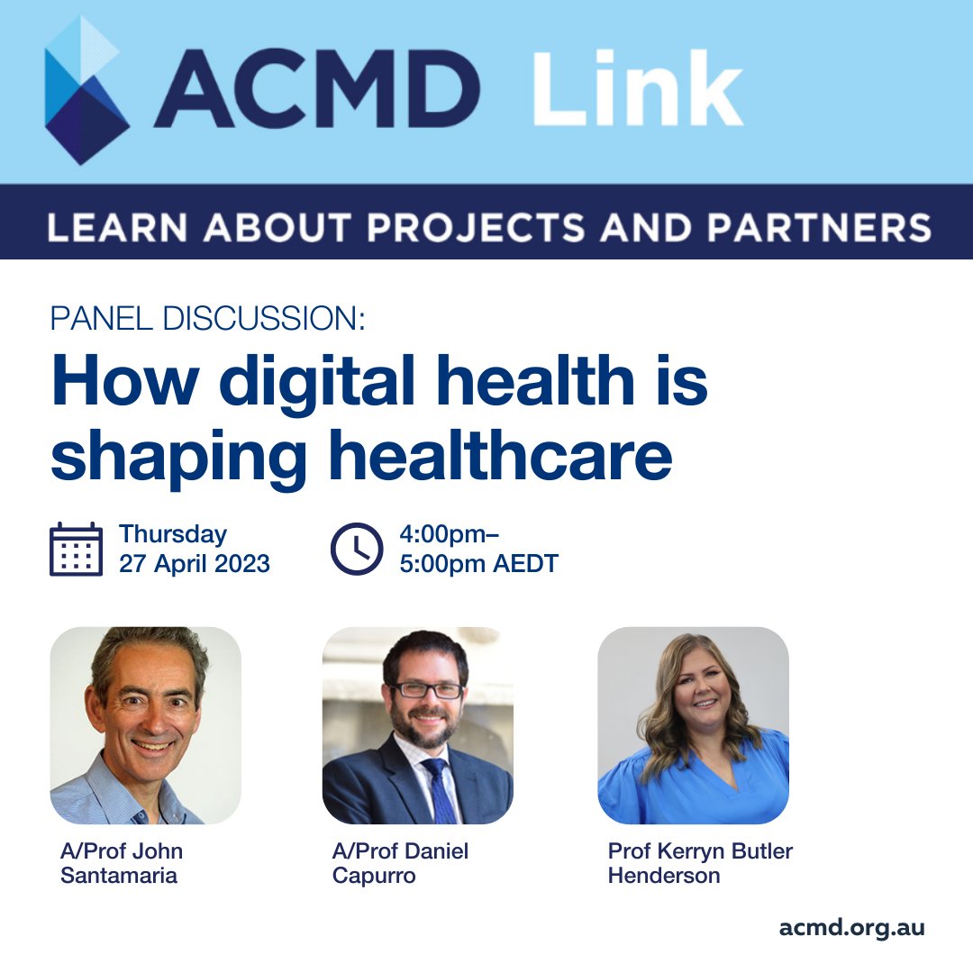 Join us for our first in-person ACMD Link panel discussion on how digital health is shaping healthcare. To register: bit.ly/3Gb1get