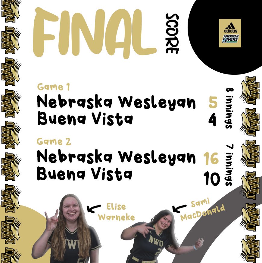 🧹🧹 

Pwolf shoutout to Senior Elise Warneke for pushing through and pitching us 2 wins today! Also to Junior Sami MacDonald for a clutch 2 Run HR in the 8th inning of the first game!! 👏🏼

#pwolfnation #pdubs #yipyip