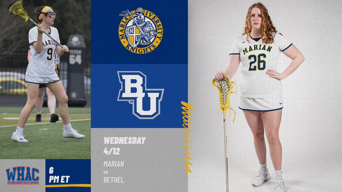 GAMEDAY!!

<a href="/MarianULacrosse/">Marian Lacrosse</a> wraps up their regular season this week, starting with a road game against Bethel!

First draw is set for 6 PM!