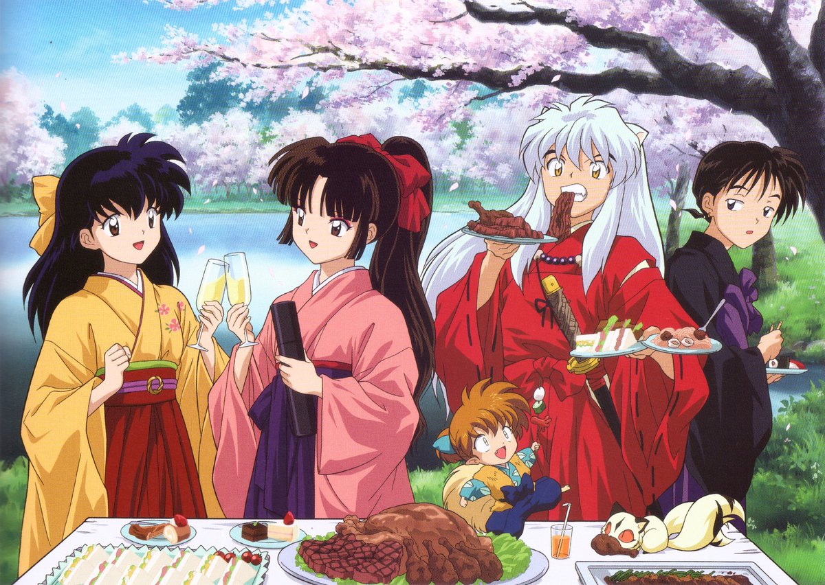 emmyyasha's tweet photo. I love group pics where Inuyasha and Sango get all dressed up and Inuyasha and Miroku are just kind of there looking plain https://t.co/LJXLzRzZ7G