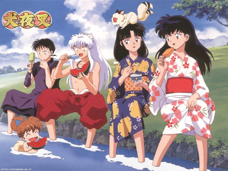 emmyyasha's tweet photo. I love group pics where Inuyasha and Sango get all dressed up and Inuyasha and Miroku are just kind of there looking plain https://t.co/LJXLzRzZ7G