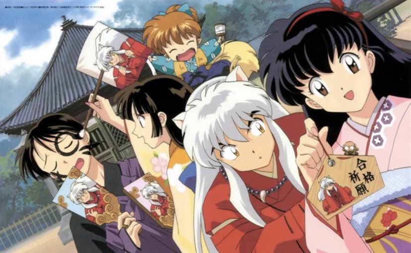 emmyyasha's tweet photo. I love group pics where Inuyasha and Sango get all dressed up and Inuyasha and Miroku are just kind of there looking plain https://t.co/LJXLzRzZ7G