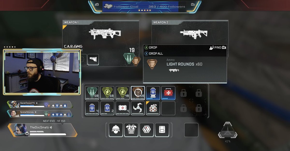 TheDocSmallz's tweet image. Running some ranked with the homies. 

•New &amp;amp; free sound alerts 
•New channel commands
•2-4 business days for me to read chat 😎😜

twitch.tv/thedocsmallz

#BYOB #SmallStreamer #TwitchTv #TwitchStreamer #RankedApex #ApexLegends #Apex @PlayApex #UsNavy #NavyVeteran #LiveNow