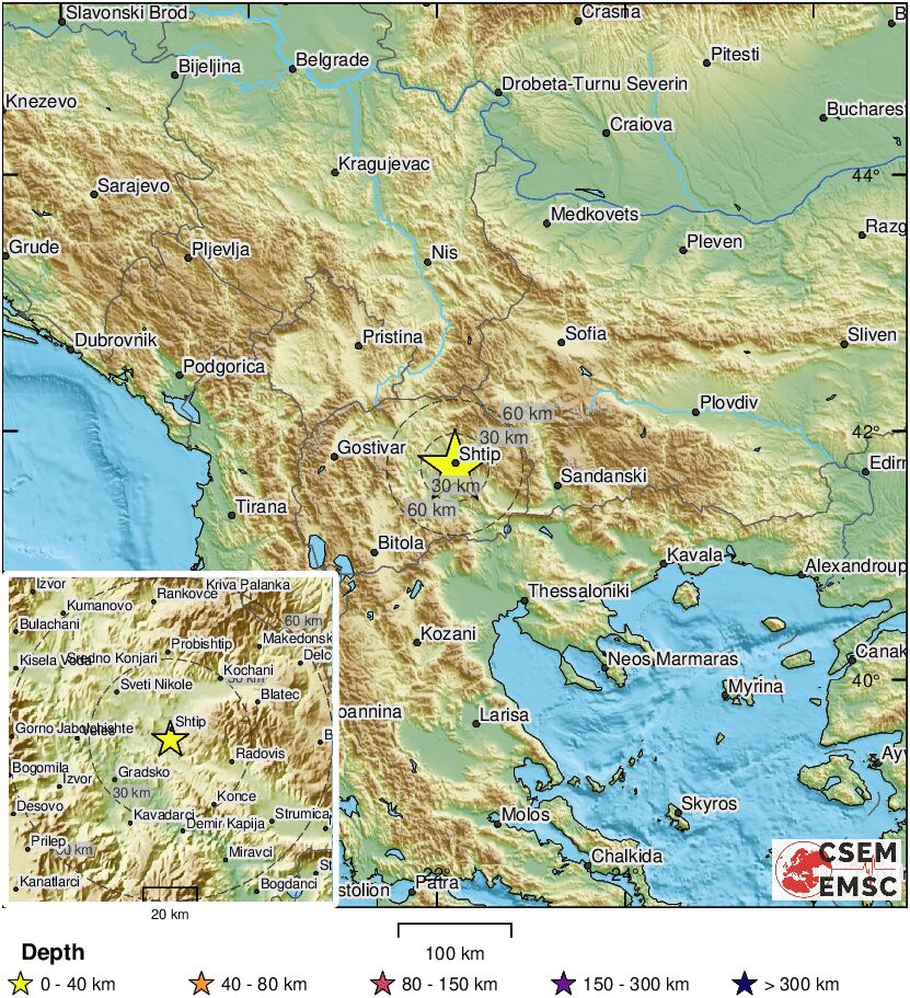 LastQuake's tweet photo. 🔔#Earthquake (#земјотрес) M2.1 occurred 4 km S of #Shtip (North Macedonia) 29 min ago (local time 04:11:09). More info at:
📱https://t.co/LBaVNedgF9
🌐https://t.co/HnZB0aQz67
🖥https://t.co/PVCZzlgAKz https://t.co/aOvVnOJ3O3
