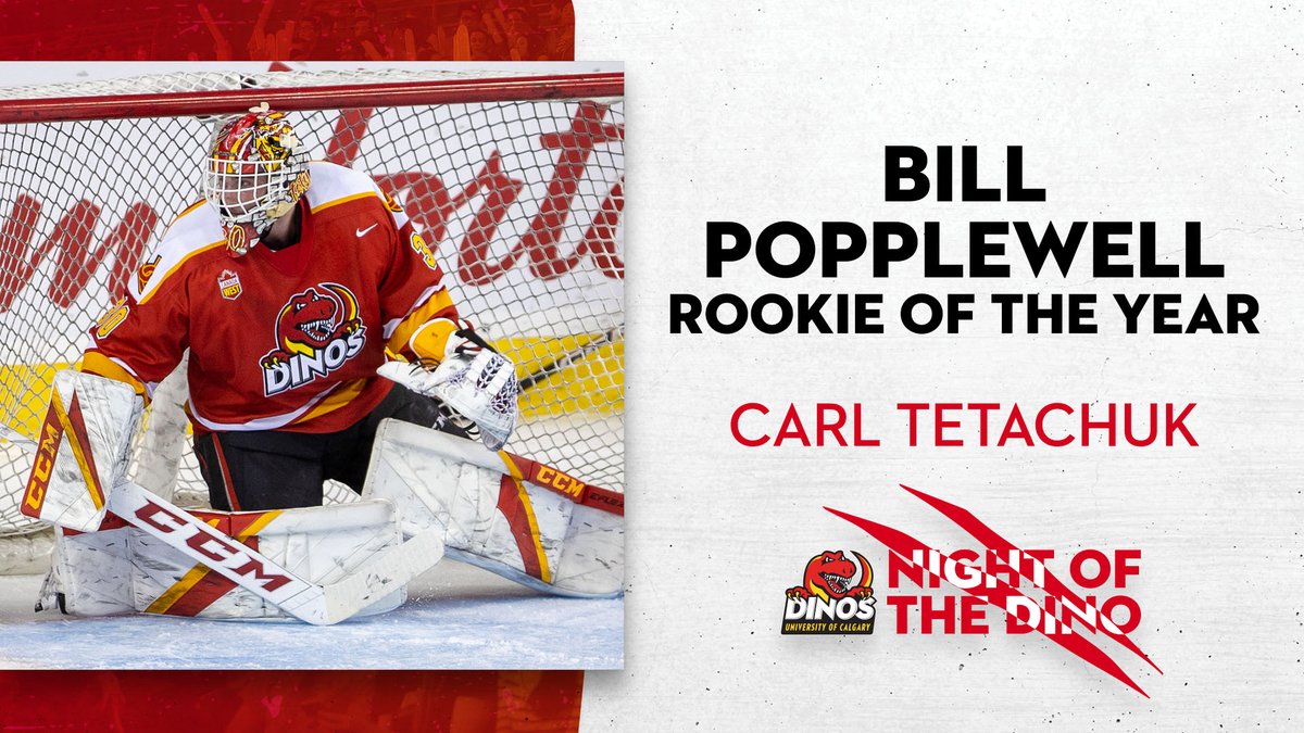 The 2022-23 Bill Popplewell male Rookie of the Year is Carl Tetachuk of <a href="/DinosMHKY/">UCalgary Dinos Men's Hockey 🏒</a>!
 
#GoDinos #NOTD