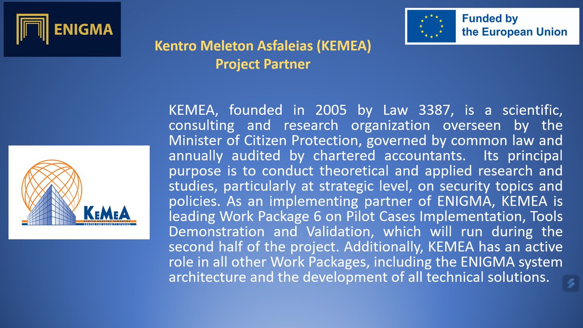 EnigmaEuproject's tweet photo. It is time to meet a new member of this great Project #EnigmaEUProject #culture #heritage #Kemeapartner #technology #protectingoods #digitalsolutions #culturalheritage #artheritage https://t.co/5ZHlbT7Bgc