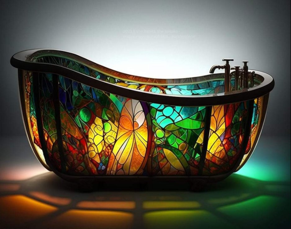 Brindille on Twitter "Stained Glass Bathtub (series) created by