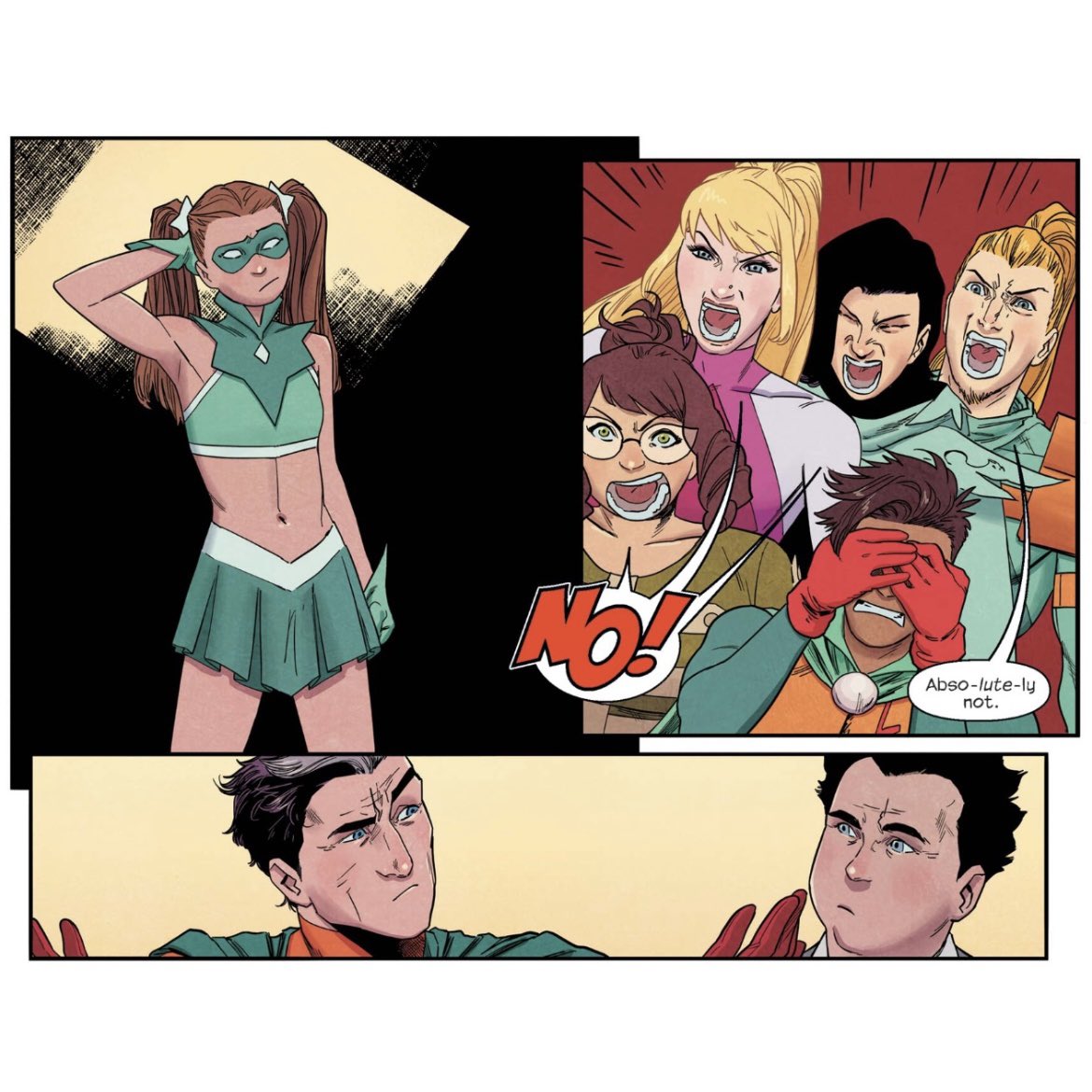 giveuthewj's tweet photo. Molly will always be the baby in Runaways but really wtf is that Nico custom❓Karolina : 😋 #MarvelsRunaways #Deanoru https://t.co/LmfbcmSrux