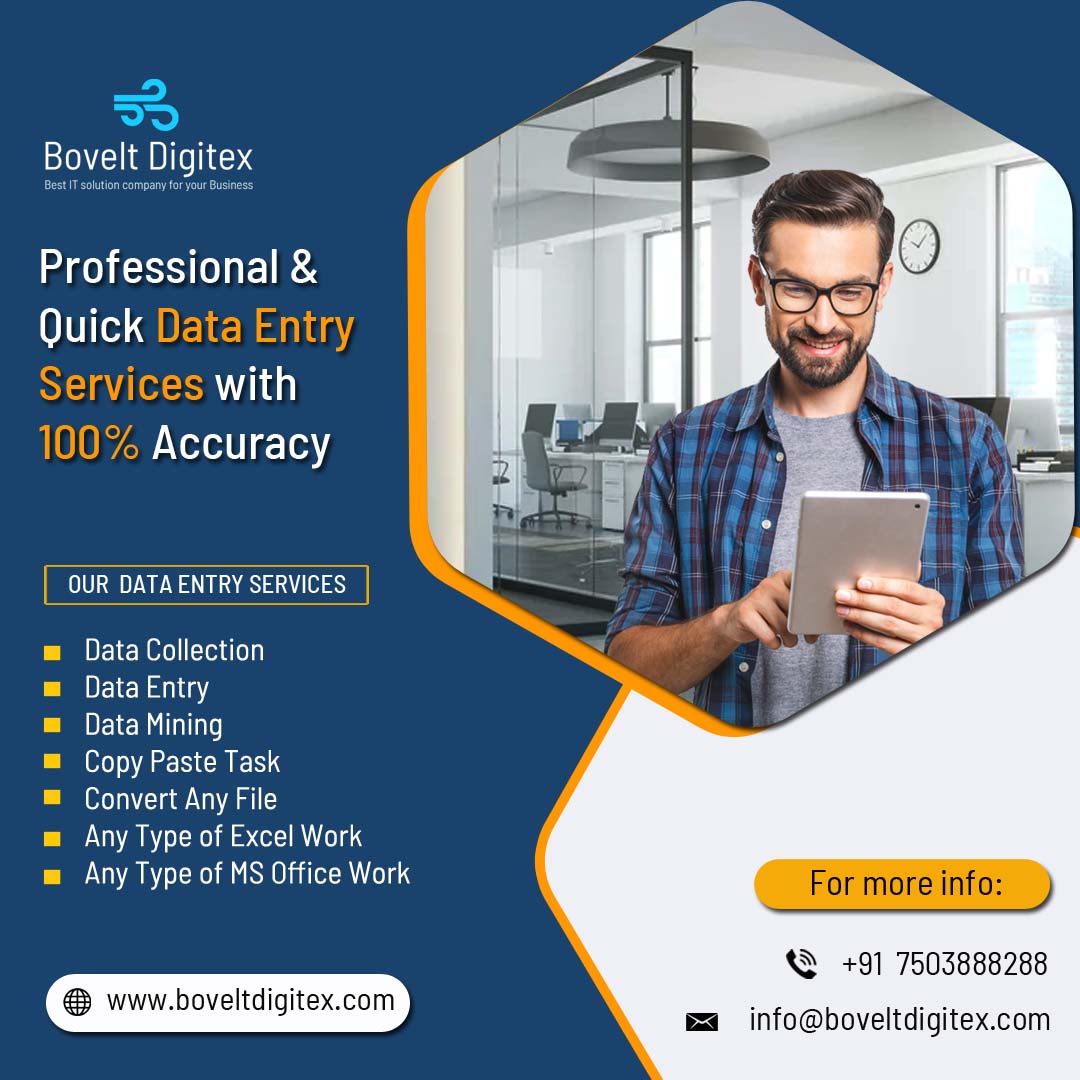 BoveltDigitex's tweet photo. Professional & Quick Data Entry Services with 100% Accuracy
For more info call us on: +91 7503888288
Visit us - https://t.co/g8cHobzhX0
#boveltdigitex #dataentry #dataentryagency #dataentrycompany #documentstyping #datatyping #dataentrywork #onlinedataentry #dataentrycenter https://t.co/6v2tnkoYr8
