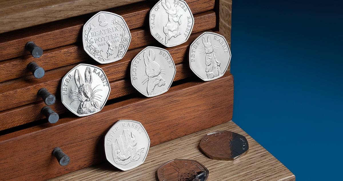 We've finished our Easter eggs but we've still got bunnies on our mind 🐰 This week over on the <a href="/britanniacoinco/">The Britannia Coin Company</a> YouTube channel we're looking for #PeterRabbit 50ps including the rarest UK #BeatrixPotter #Coins. Browse our full range online now 👉️ bit.ly/3MFau6T