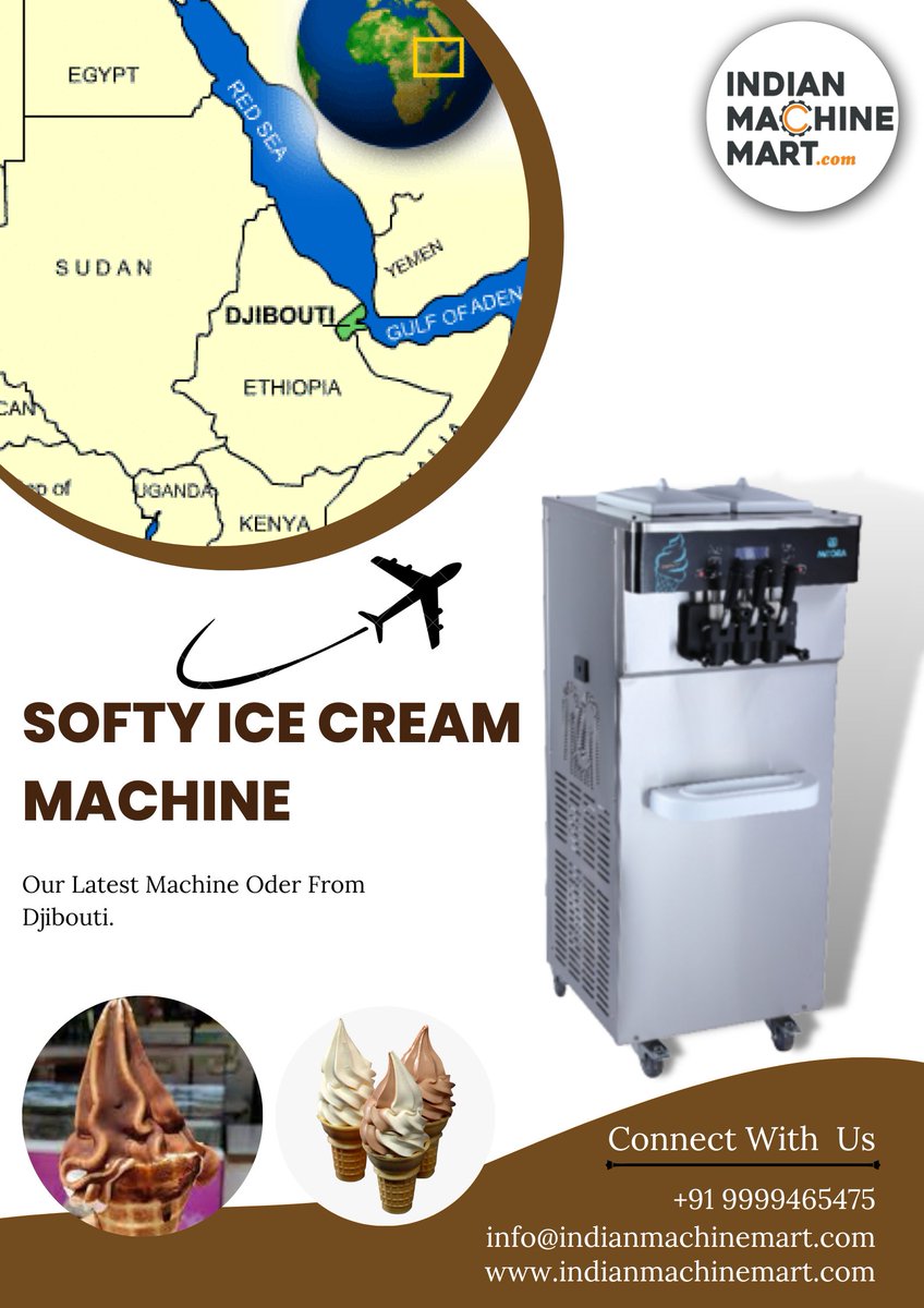 Our Latest Machine Oder From DJIBOUTI Country | Softy Ice Cream Machine | Indian Machine Mart 
For Inquiry:  bit.ly/3Crean9 
#orderonline #Djibouti #IMM #IndianExporter #SoftyIceCream #icecreammachine