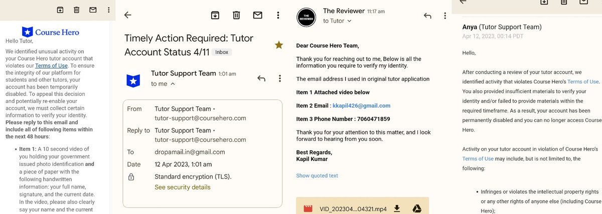 MindShiftMaster's tweet photo. Provided all the documents same day i.e within required timeframe. Still disabled my #coursehero account permanently.
$150 gone in a blink. @CourseHero
 #courseheroscam #courseheroreview 
#courseherofraud https://t.co/6jOIox5BsA