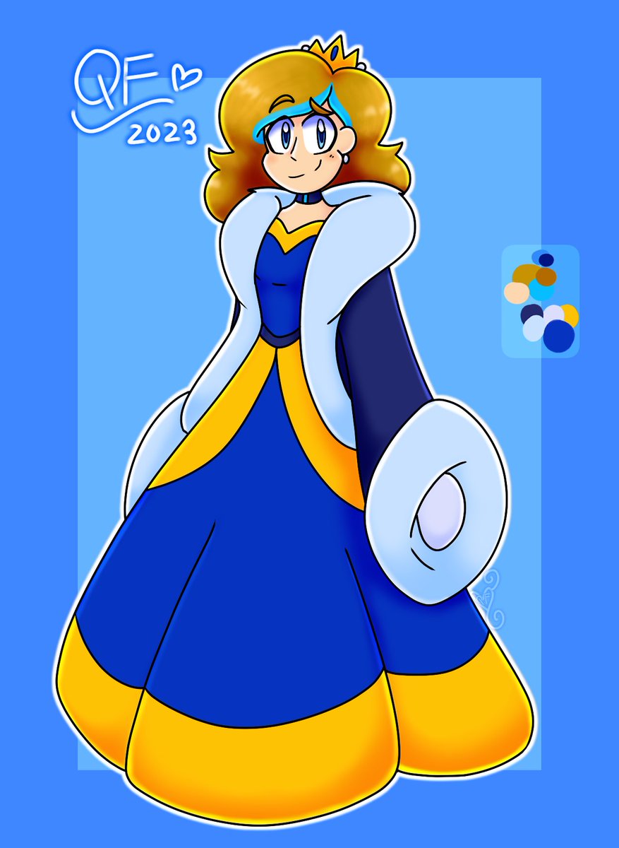 QueenFandom3's tweet photo. Fashionably late to the "new year, new me" stuff, but whatever! It's about time I changed up my sona's look!

Hope y'all enjoy this new look for this silly queen! 💙
-------
#ArtistOnTwitter #digitalart https://t.co/2Kk0sClNwg